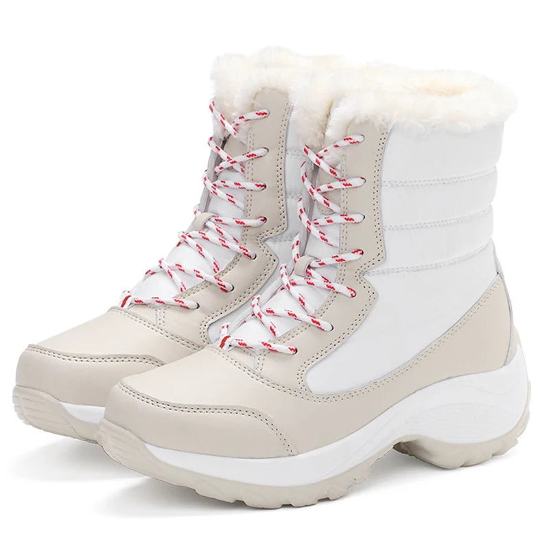 Women’s Platform Snow Boots – Fur-Lined Waterproof Non-Slip Winter Shoes