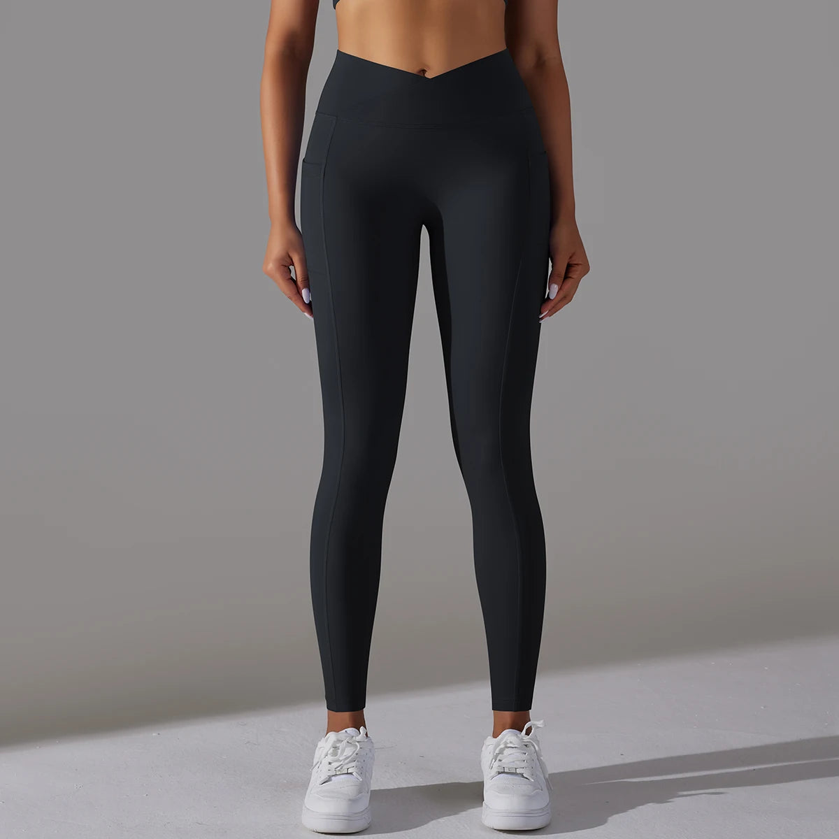 Cross-Waist Stretch Leggings