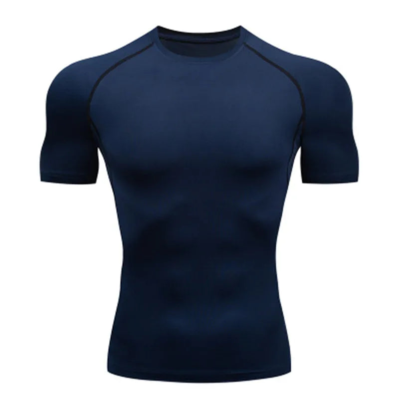 Men Sport T-shirt Quick Dry Bodybuilding Running Shirt Long Sleeve Compression Top Gym