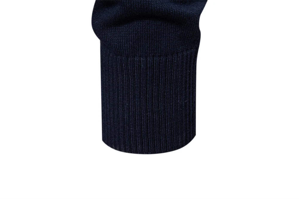 Men’s Cotton Polo Neck Sweater – High-Quality Knit Pullover