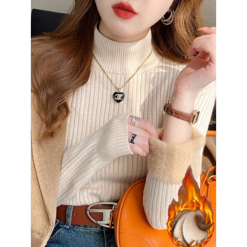 Retro Thermal Turtleneck Sweater