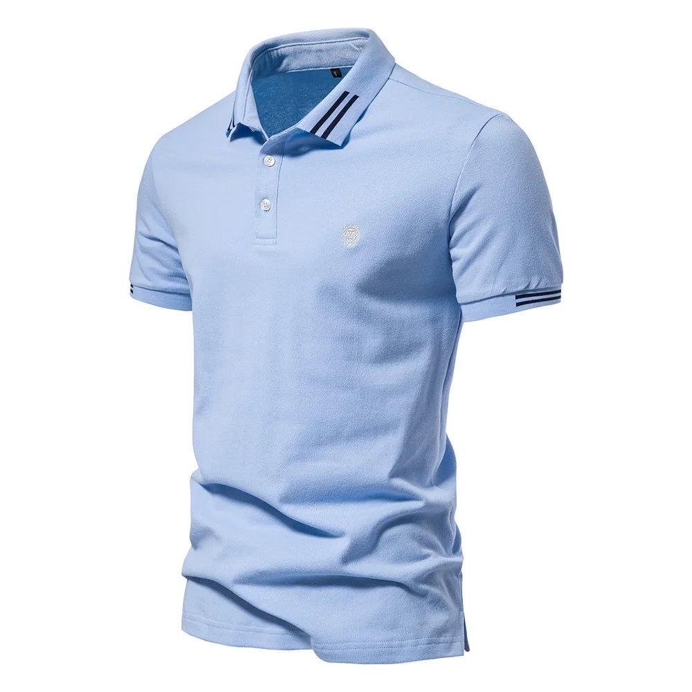 Men’s 100% Cotton Polo Shirt – Solid Color Casual Summer Wear