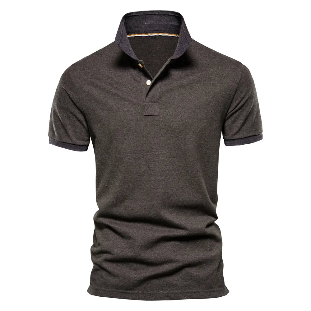 Men's Classic Cotton Polo Shirt – Short Sleeve, Casual Business