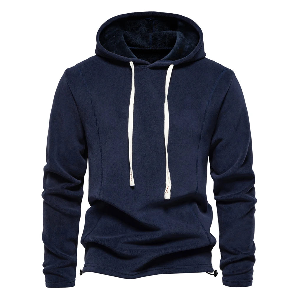 Men’s Winter Fleece Hoodie – High-Quality Drawstring Sweatshirt