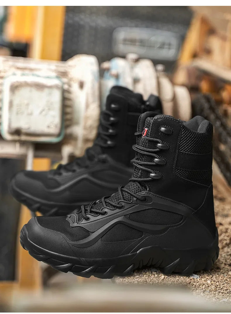 Men’s Lightweight Tactical Boots – Waterproof Non-Slip Outdoor Shoes