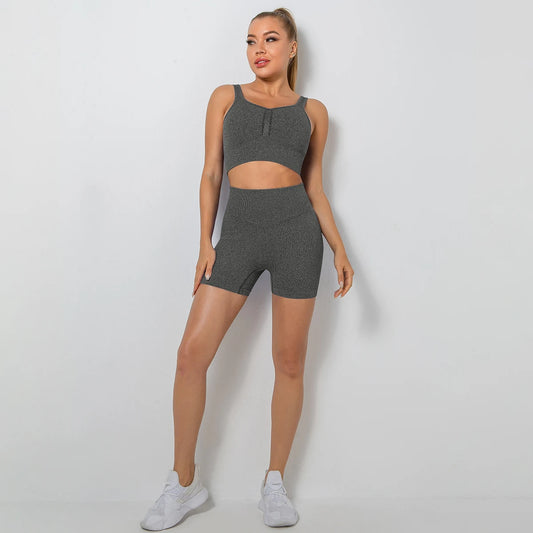 Seamless Two-Piece Set with Shorts