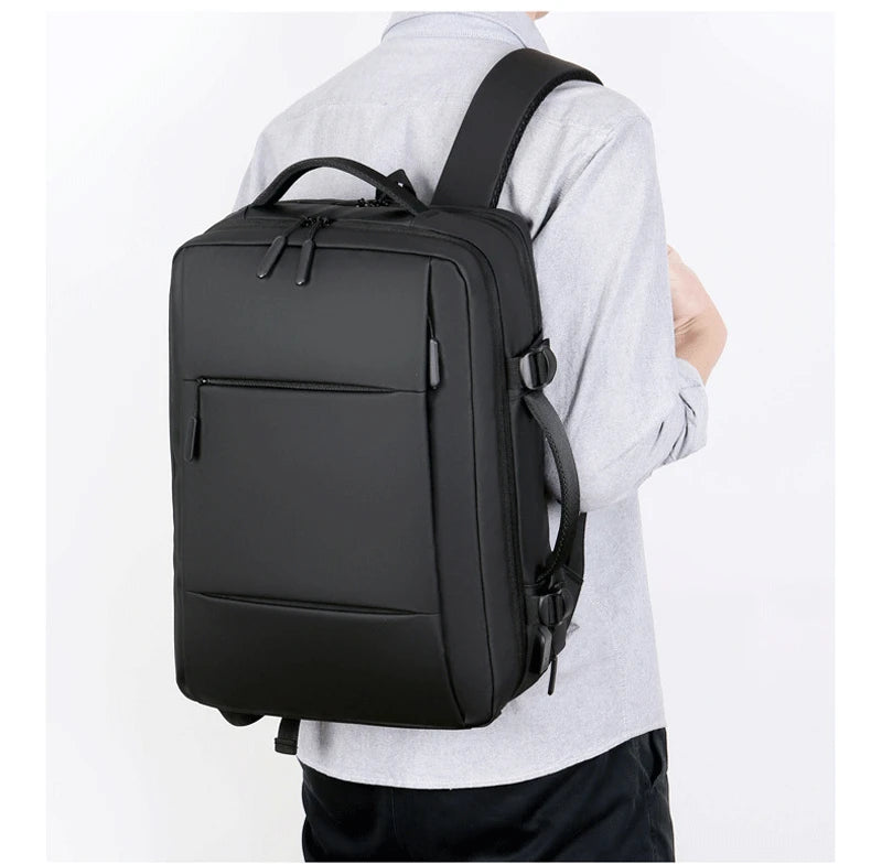 Expandable Waterproof Travel Backpack with USB Port