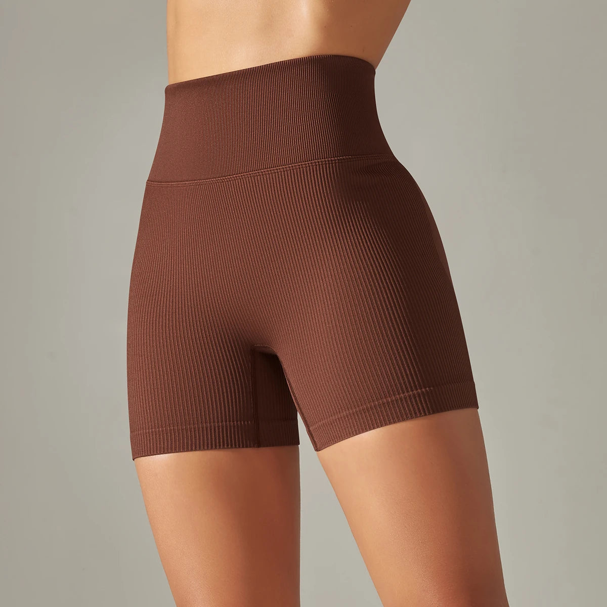 Ribbed Seamless High-Waist Shorts – Comfortable & Supportive