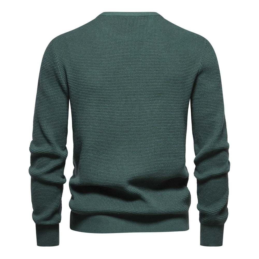 Men's Patchwork Knitted Sweater – Stylish & Comfortable