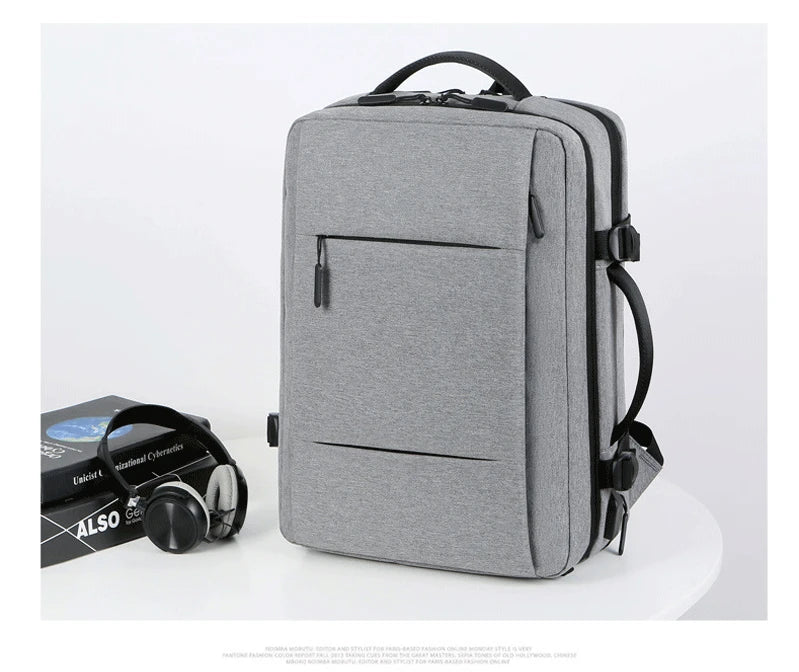 Expandable Waterproof Travel Backpack with USB Port