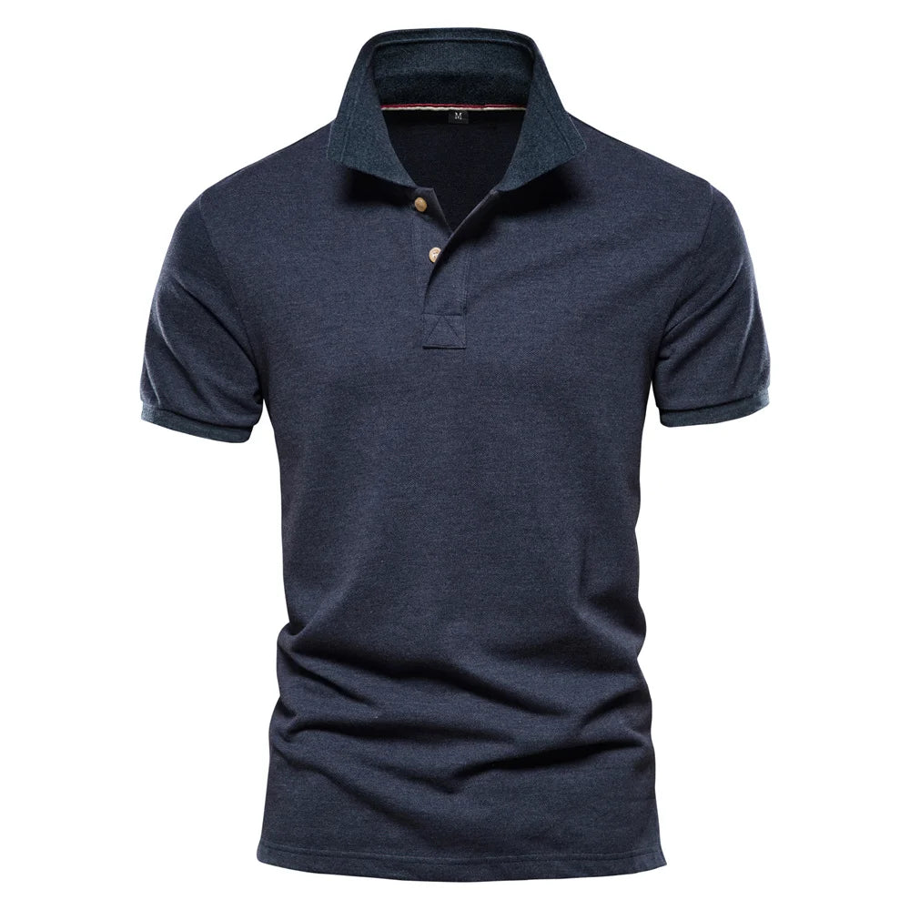 Men's Classic Cotton Polo Shirt – Short Sleeve, Casual Business