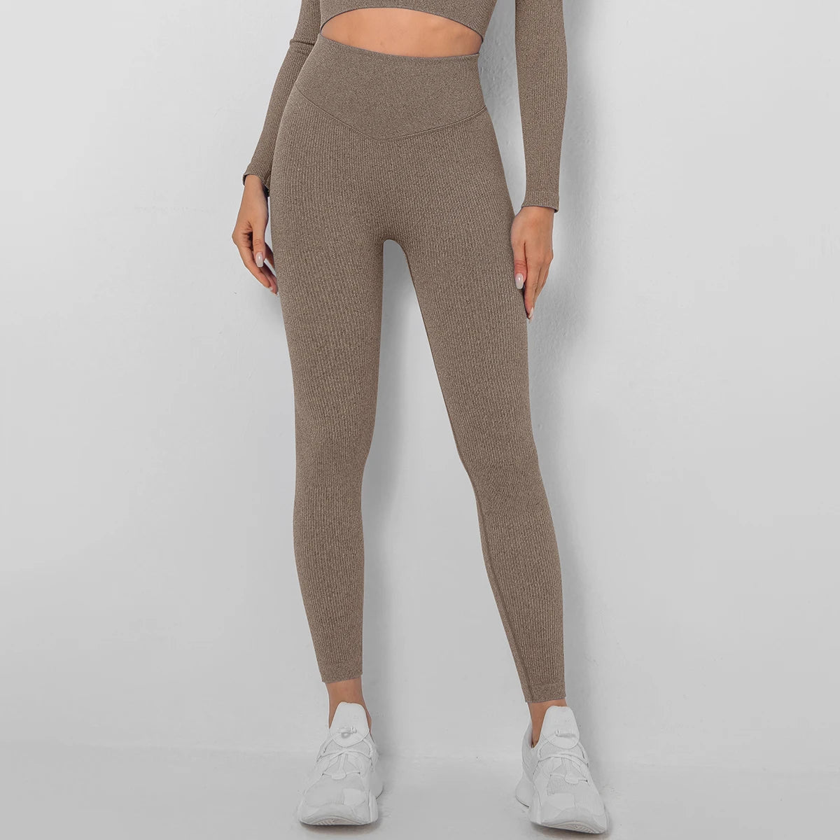 Ribbed High Waist Seamless Leggings