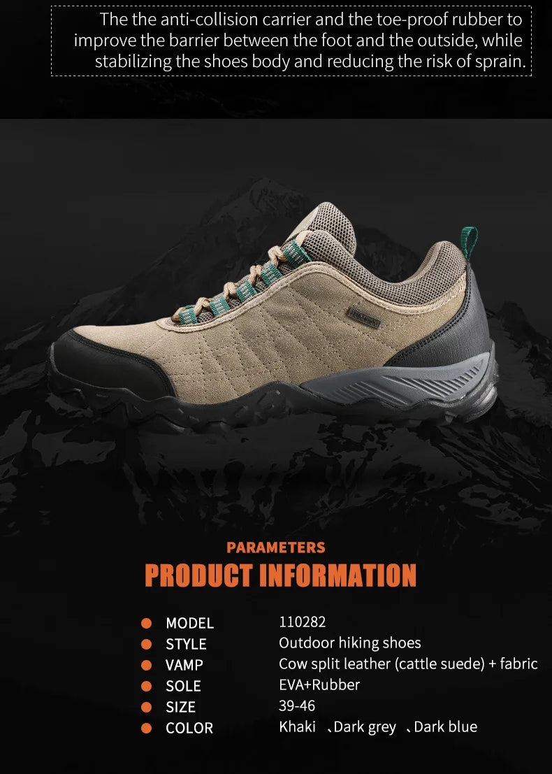 Men’s Leather Hiking Shoes – Winter Trekking Sneakers