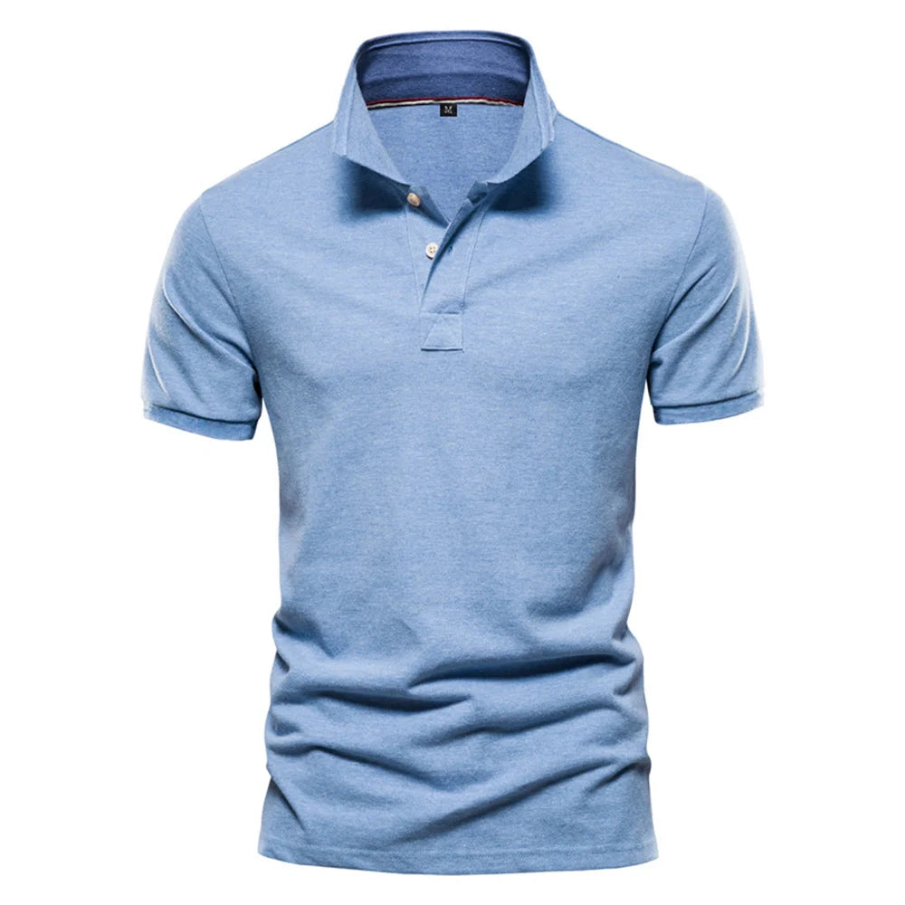 Men's Classic Cotton Polo Shirt – Short Sleeve, Casual Business