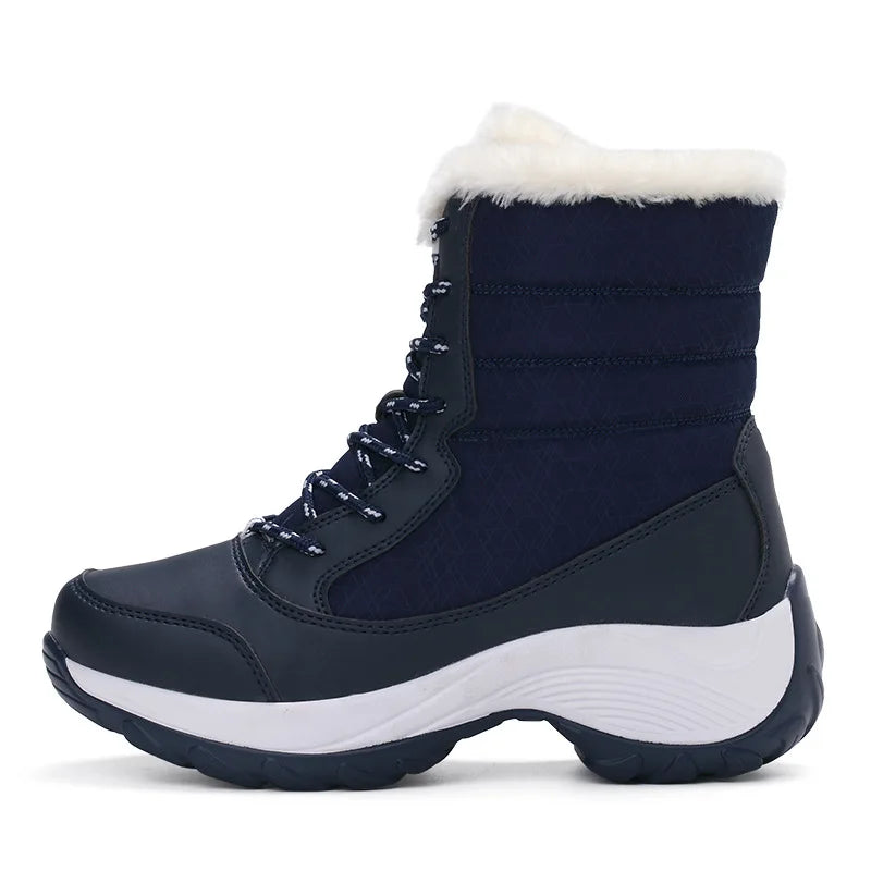 Women’s Platform Snow Boots – Fur-Lined Waterproof Non-Slip Winter Shoes