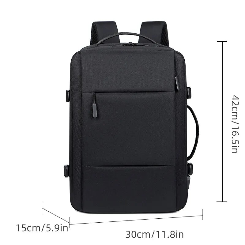 Expandable Waterproof Travel Backpack with USB Port