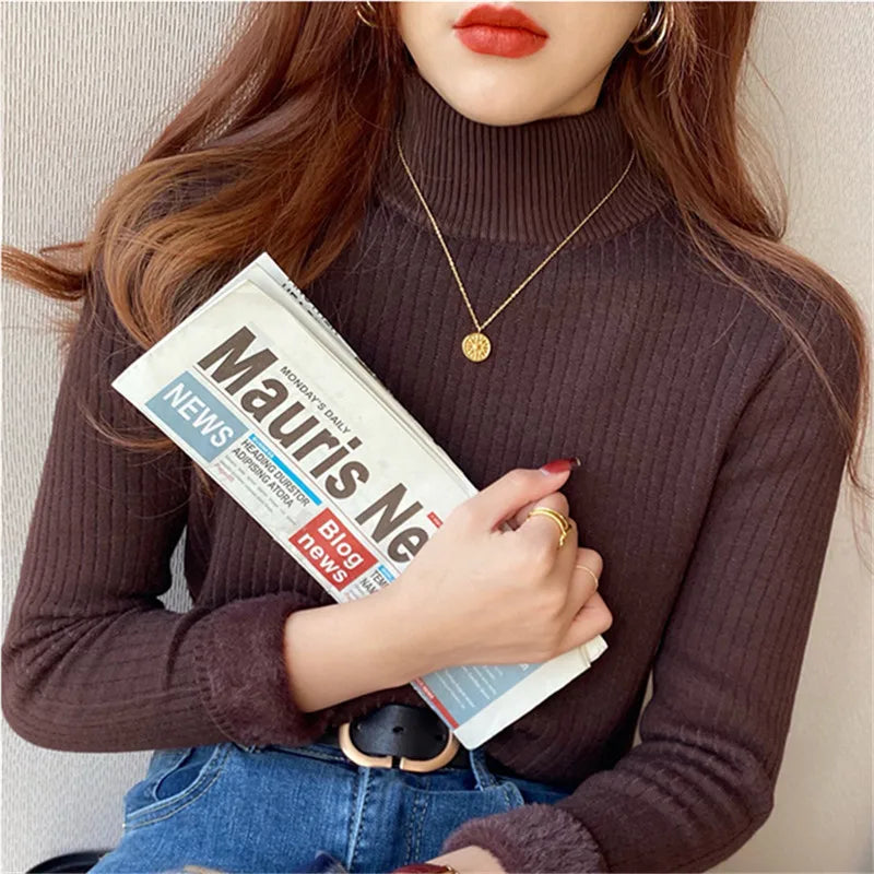 Retro Thermal Turtleneck Sweater