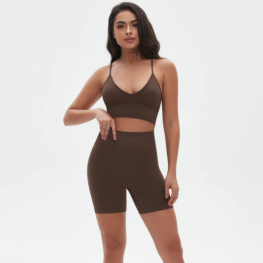 2-Piece Seamless Set – Women's Shorts & Top