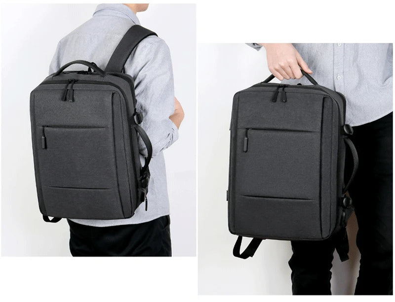 Expandable Waterproof Travel Backpack with USB Port