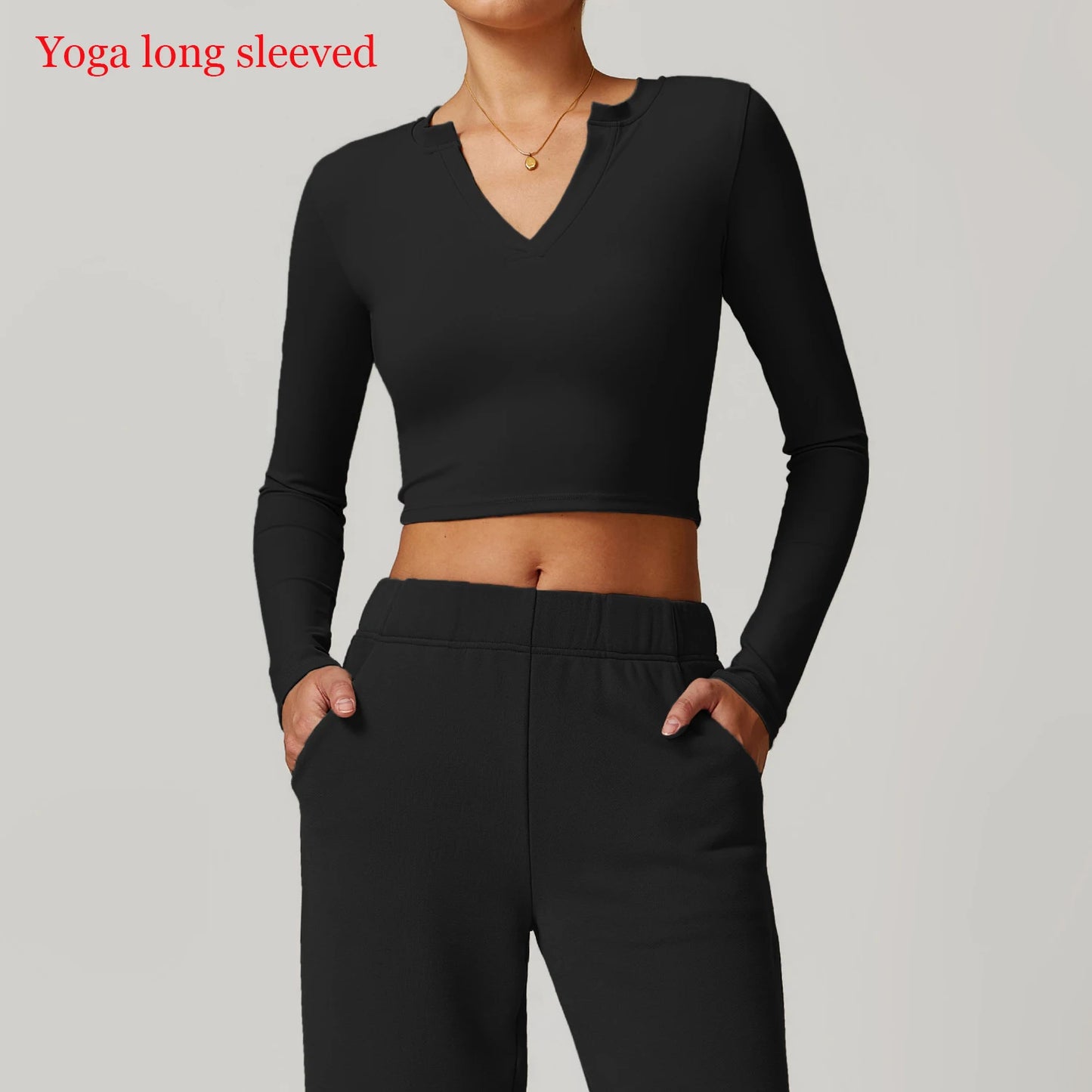 Women's Long-Sleeve Workout Crop Top – Breathable & Stretchy