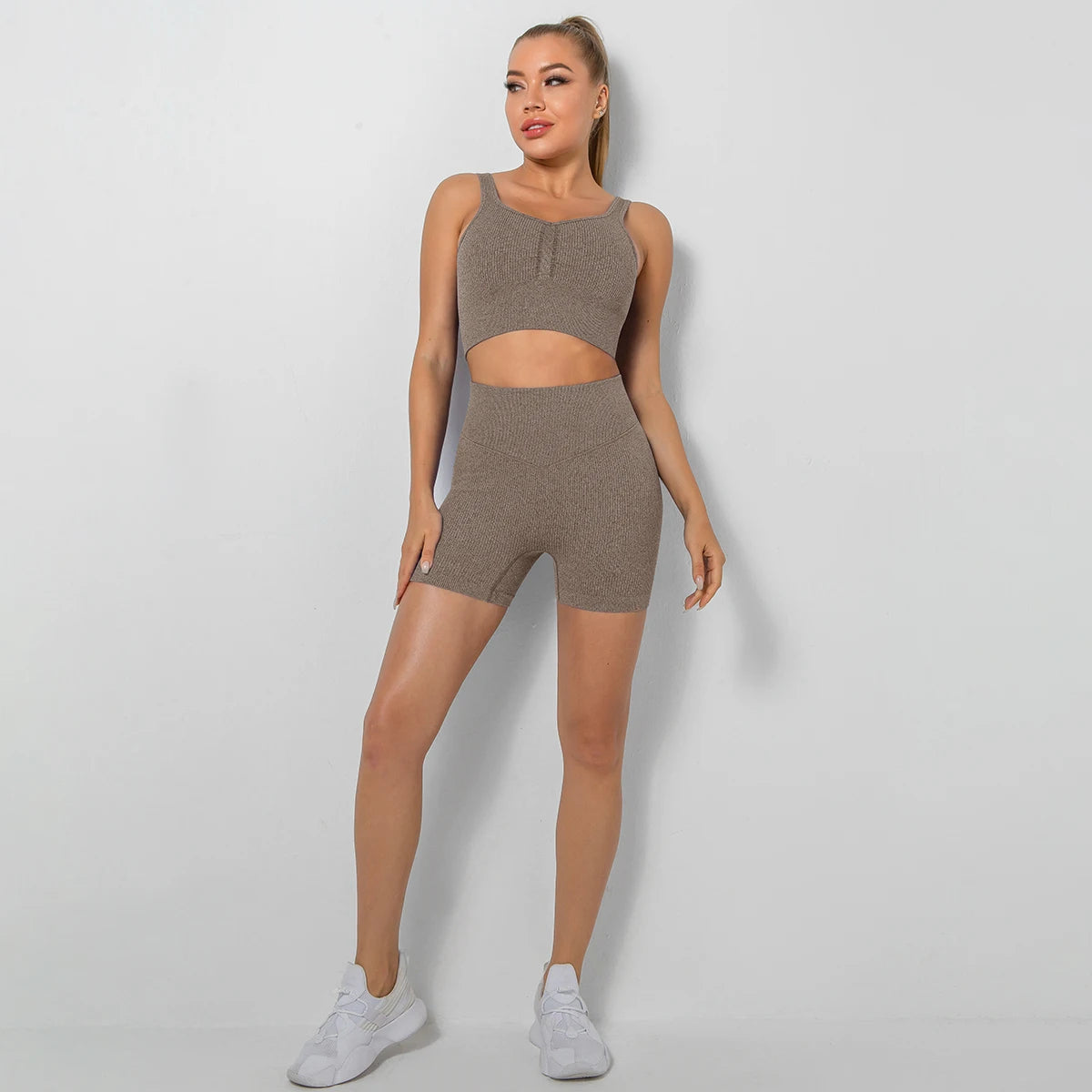 Seamless Two-Piece Set with Shorts