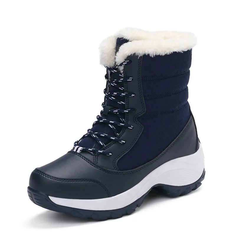 Women’s Platform Snow Boots – Fur-Lined Waterproof Non-Slip Winter Shoes