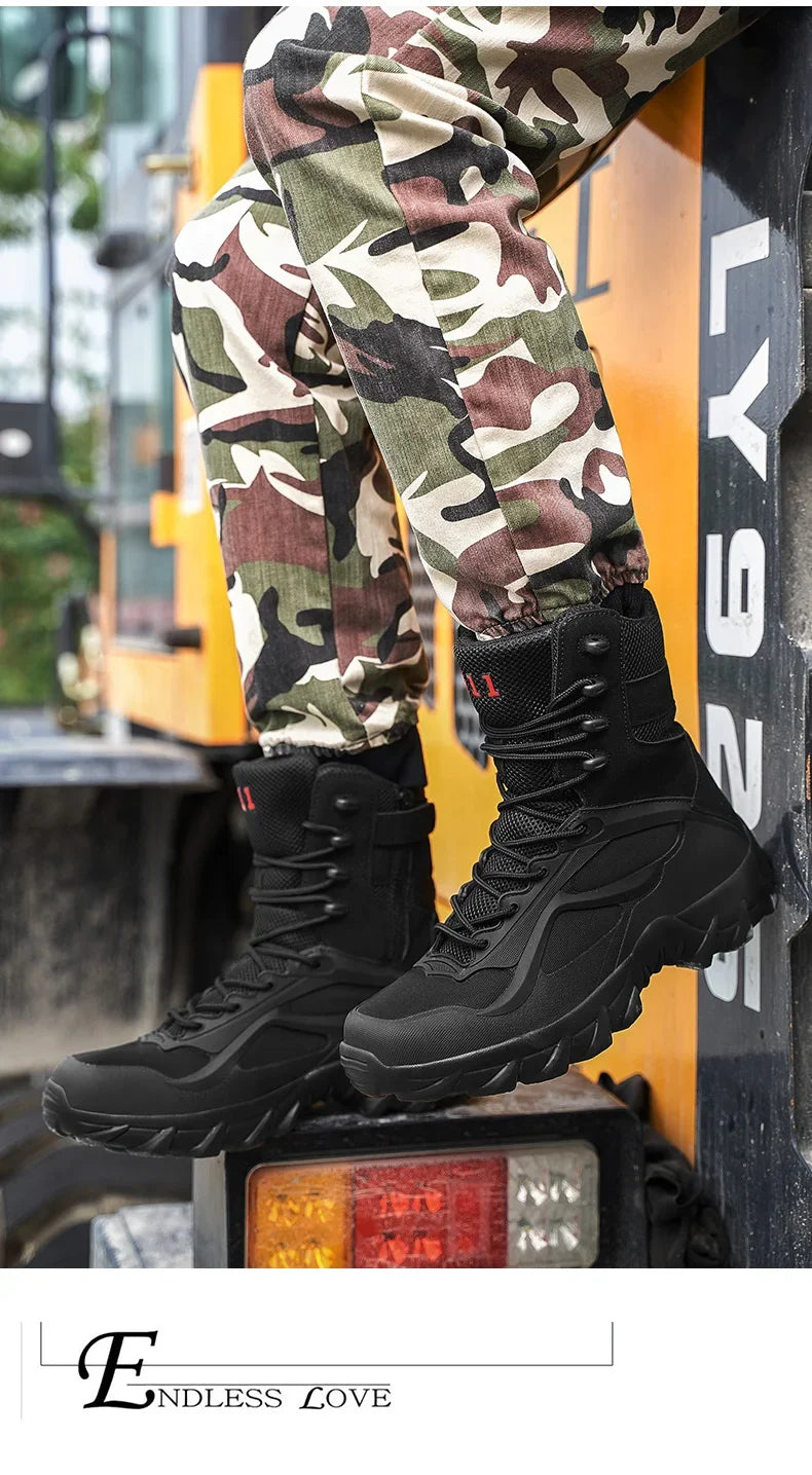 Men’s Lightweight Tactical Boots – Waterproof Non-Slip Outdoor Shoes