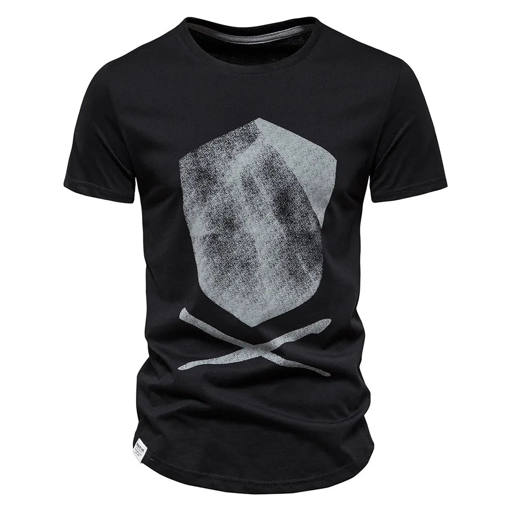 Men's Cotton Short Sleeve O-Neck T-Shirt - Casual Streetwear