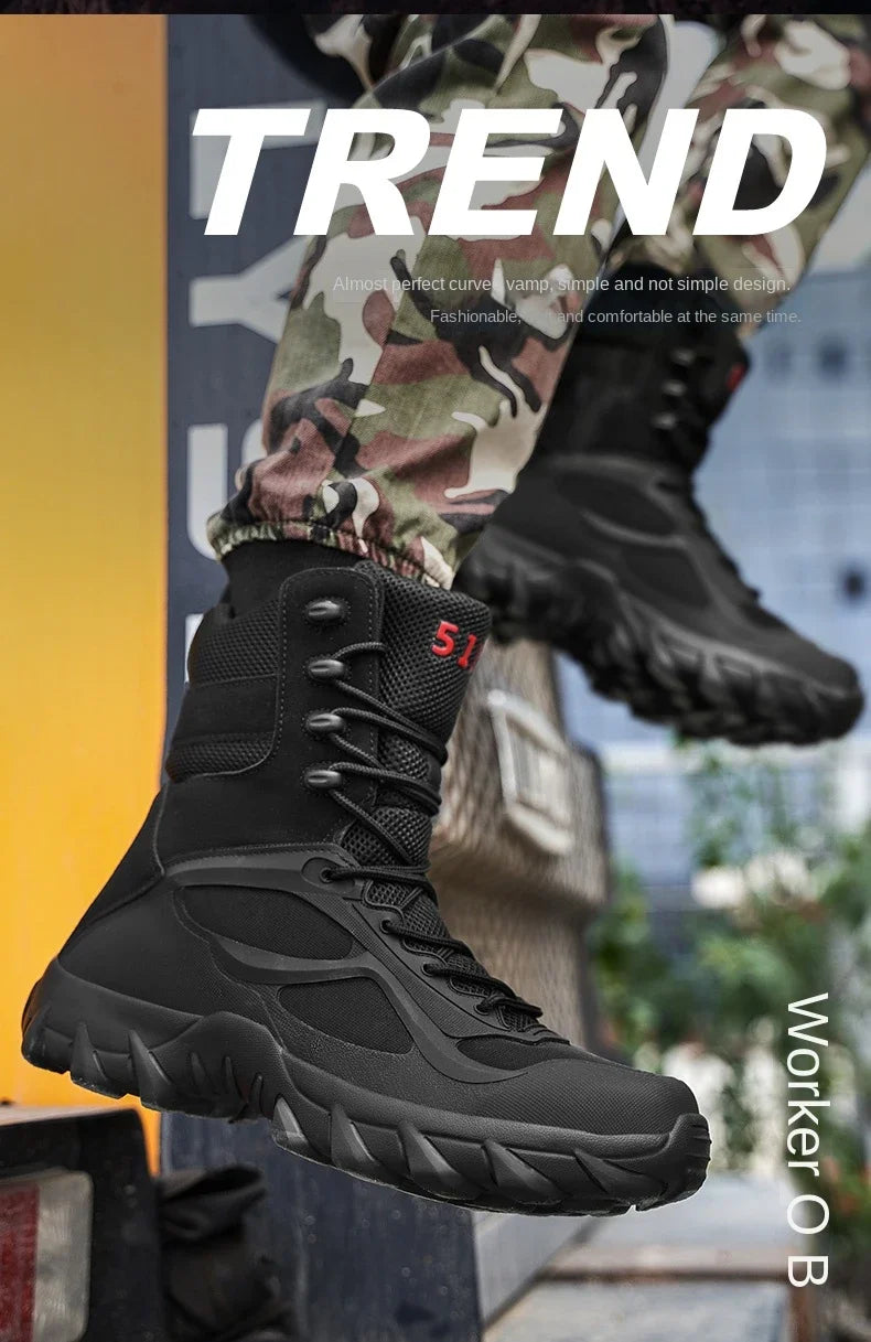 Men’s Lightweight Tactical Boots – Waterproof Non-Slip Outdoor Shoes