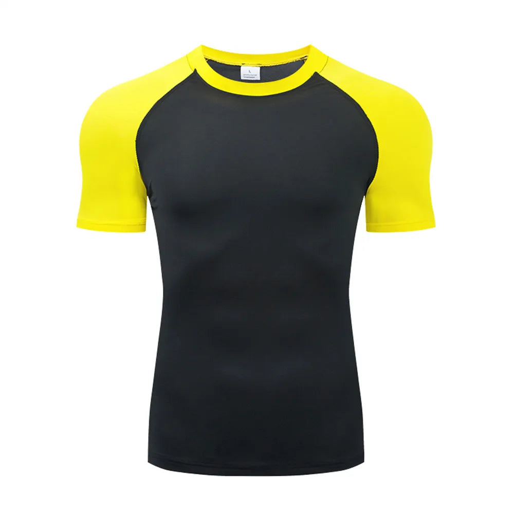 Men Sport T-shirt Quick Dry Bodybuilding Running Shirt Long Sleeve Compression Top Gym