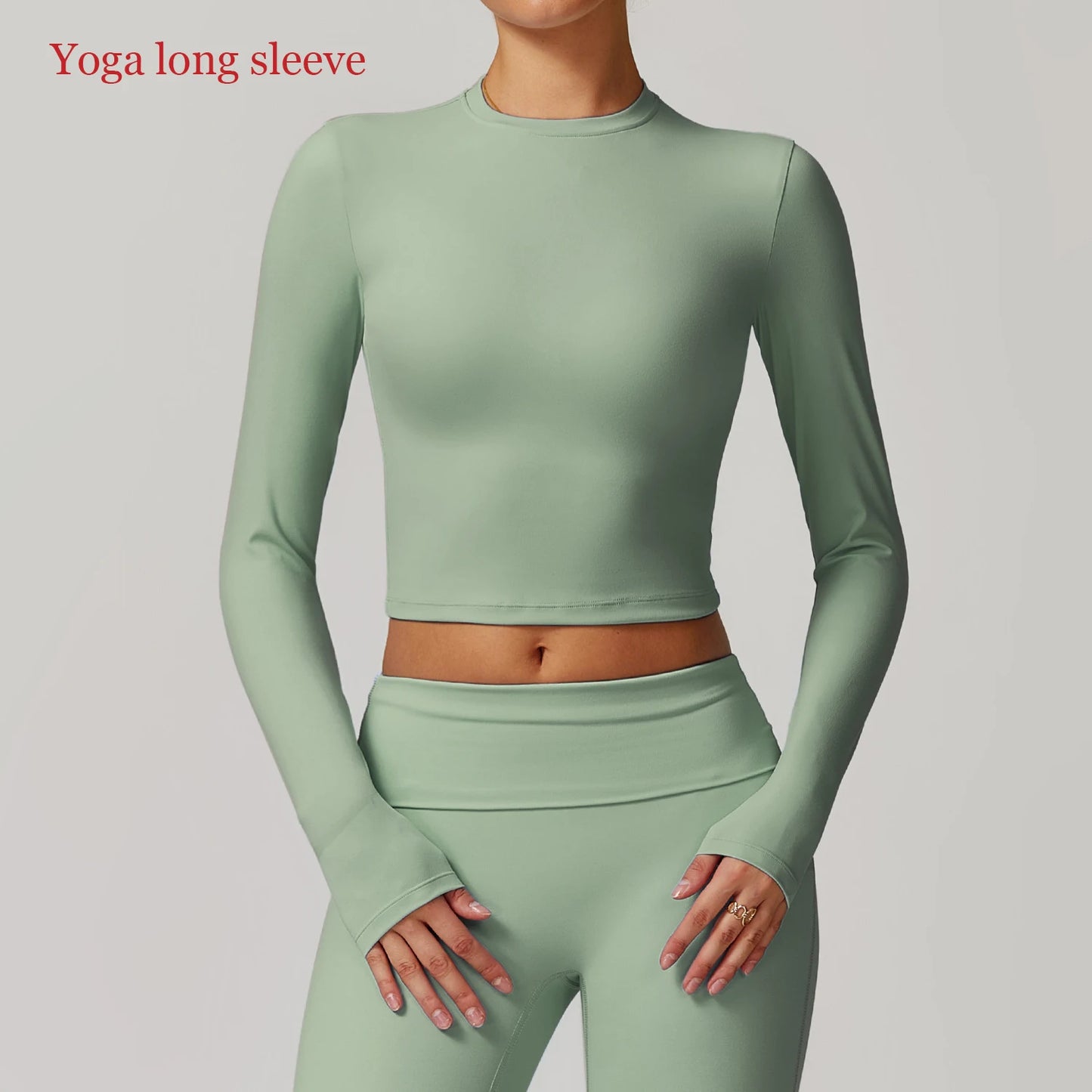 Women's Long-Sleeve Winter Crop Top – Breathable & Stretchy