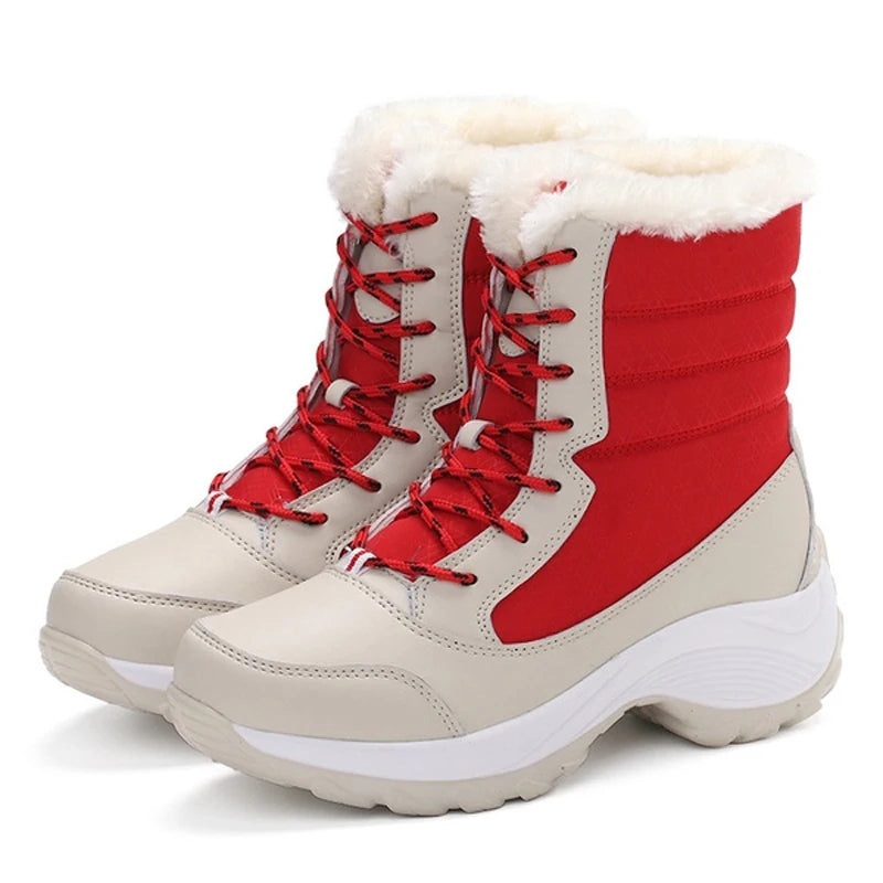 Women’s Platform Snow Boots – Fur-Lined Waterproof Non-Slip Winter Shoes