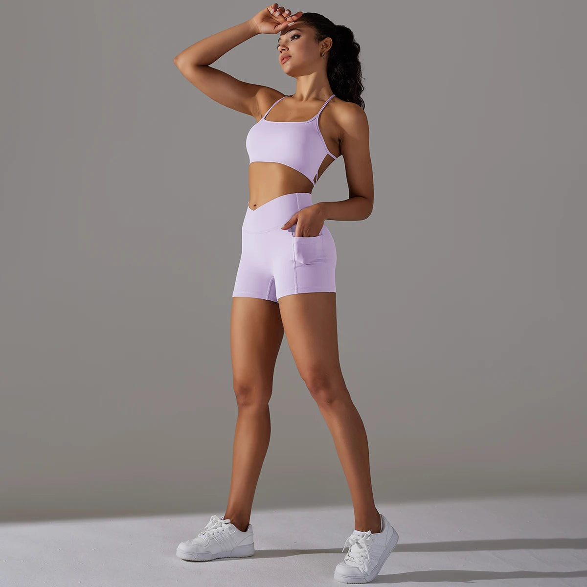 High-Waist Cross-Waist Shorts – Soft & Flexible