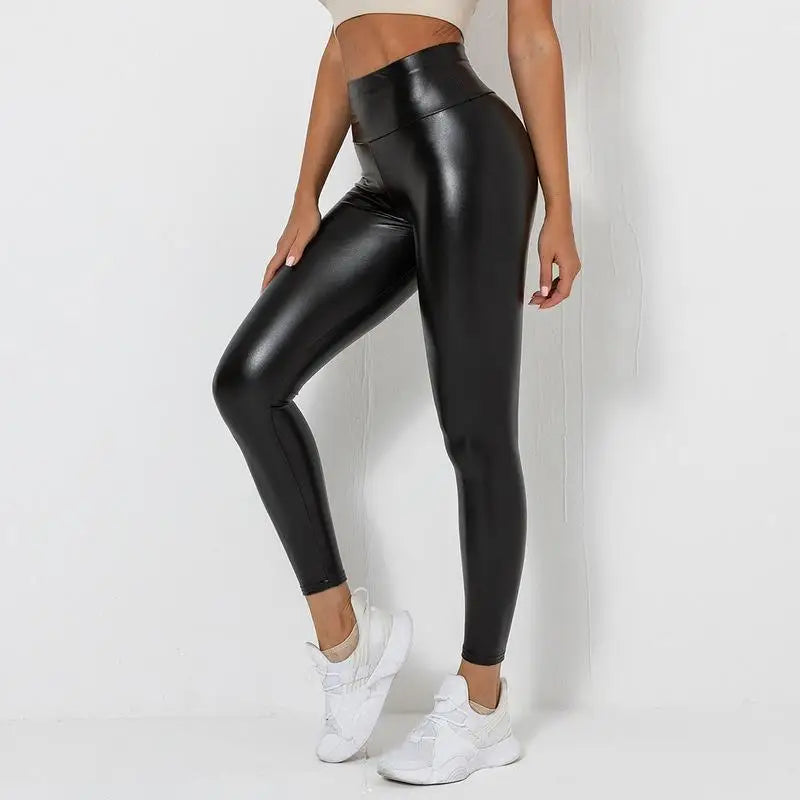 High-Waist Leather-Look Leggings