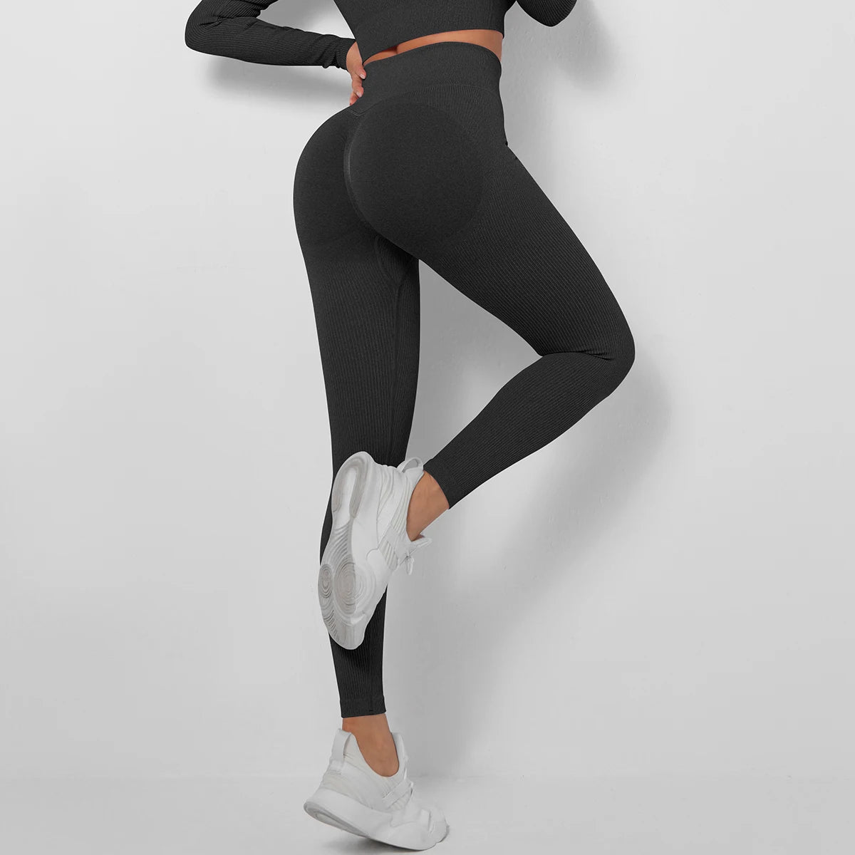 Ribbed High Waist Seamless Leggings