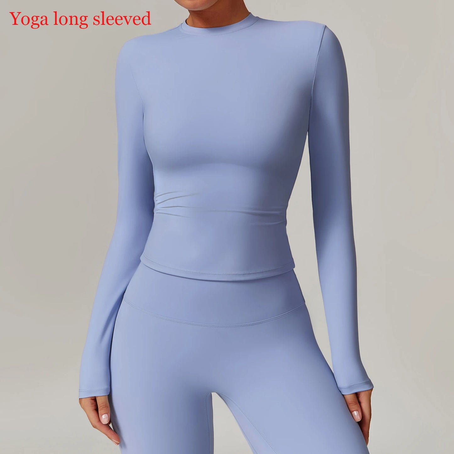 Women's Long-Sleeve Crop Top – Breathable & High Elasticity