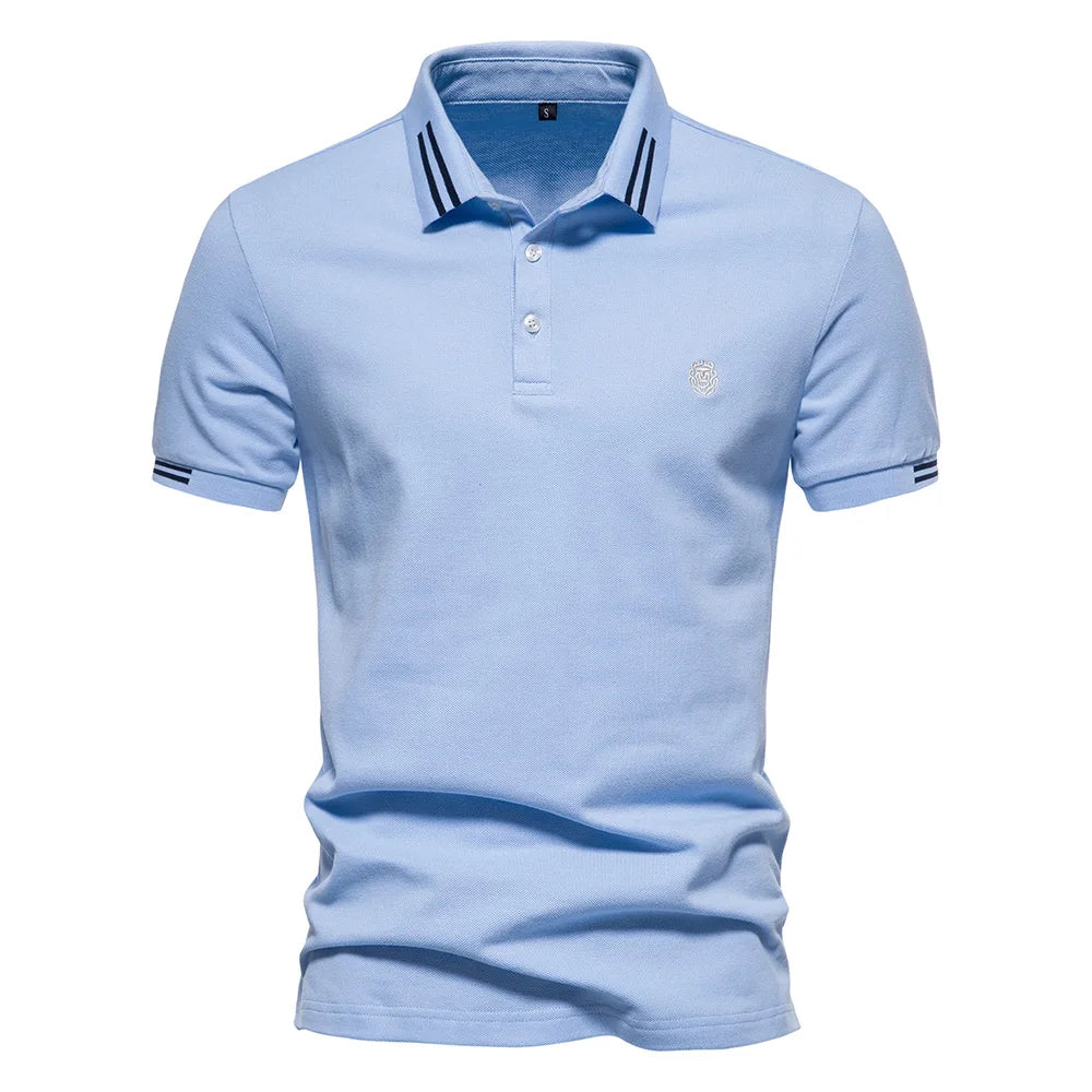 Men’s 100% Cotton Polo Shirt – Solid Color Casual Summer Wear