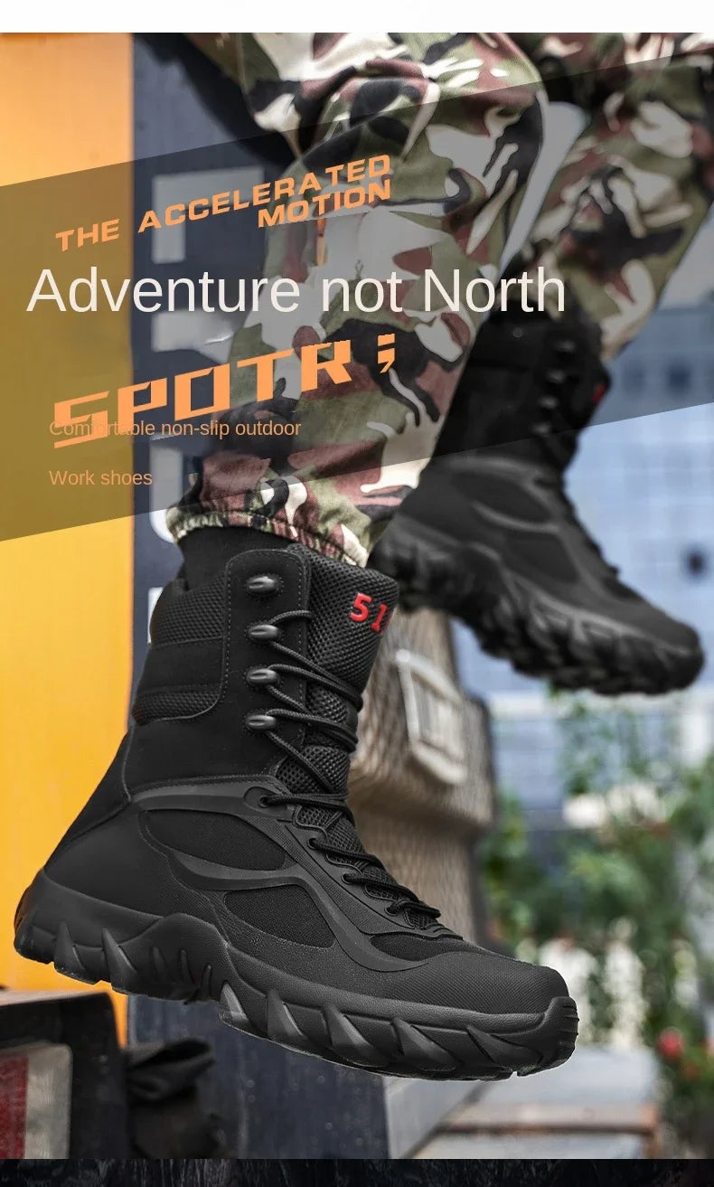 Men’s Lightweight Tactical Boots – Waterproof Non-Slip Outdoor Shoes