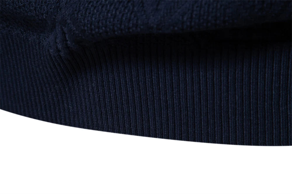 Men’s Cotton Polo Neck Sweater – High-Quality Knit Pullover