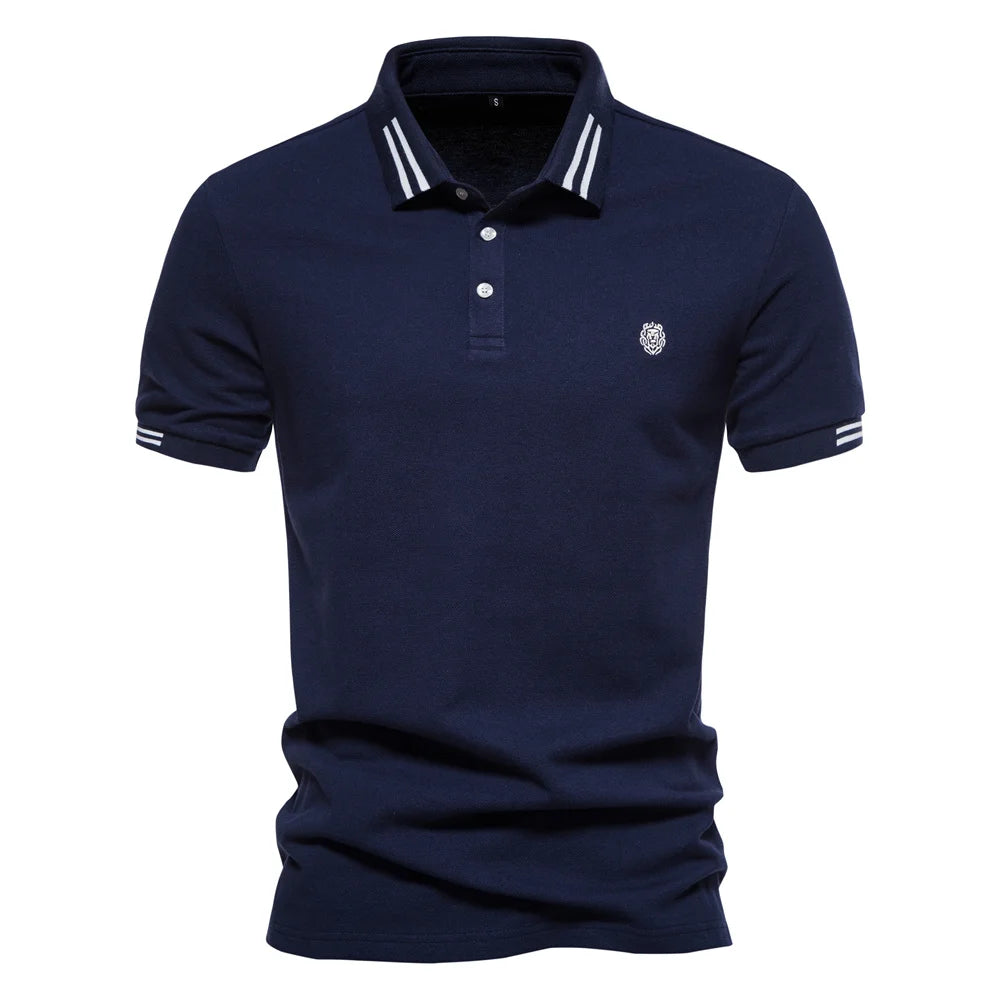 Men’s 100% Cotton Polo Shirt – Solid Color Casual Summer Wear