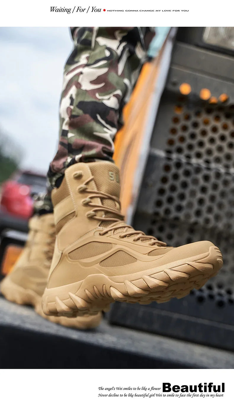 Men’s Lightweight Tactical Boots – Waterproof Non-Slip Outdoor Shoes