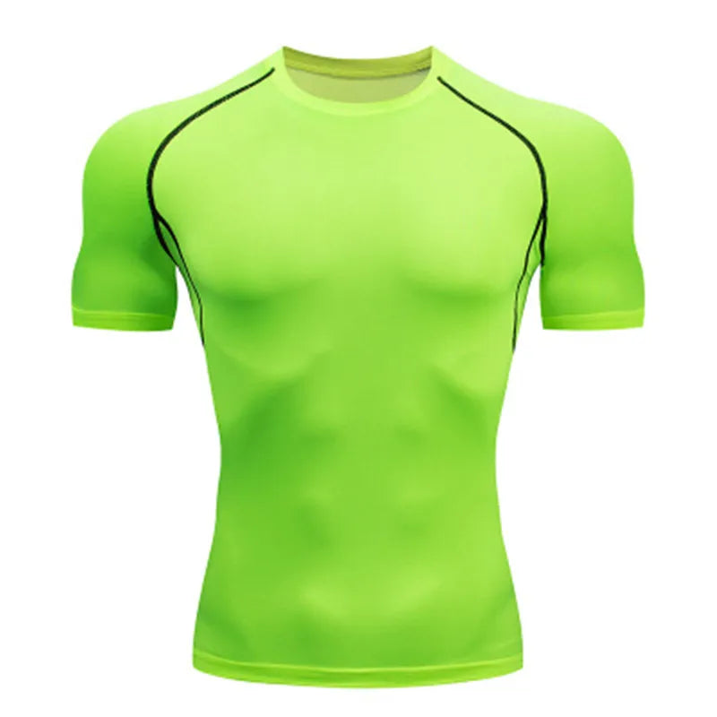 Men Sport T-shirt Quick Dry Bodybuilding Running Shirt Long Sleeve Compression Top Gym