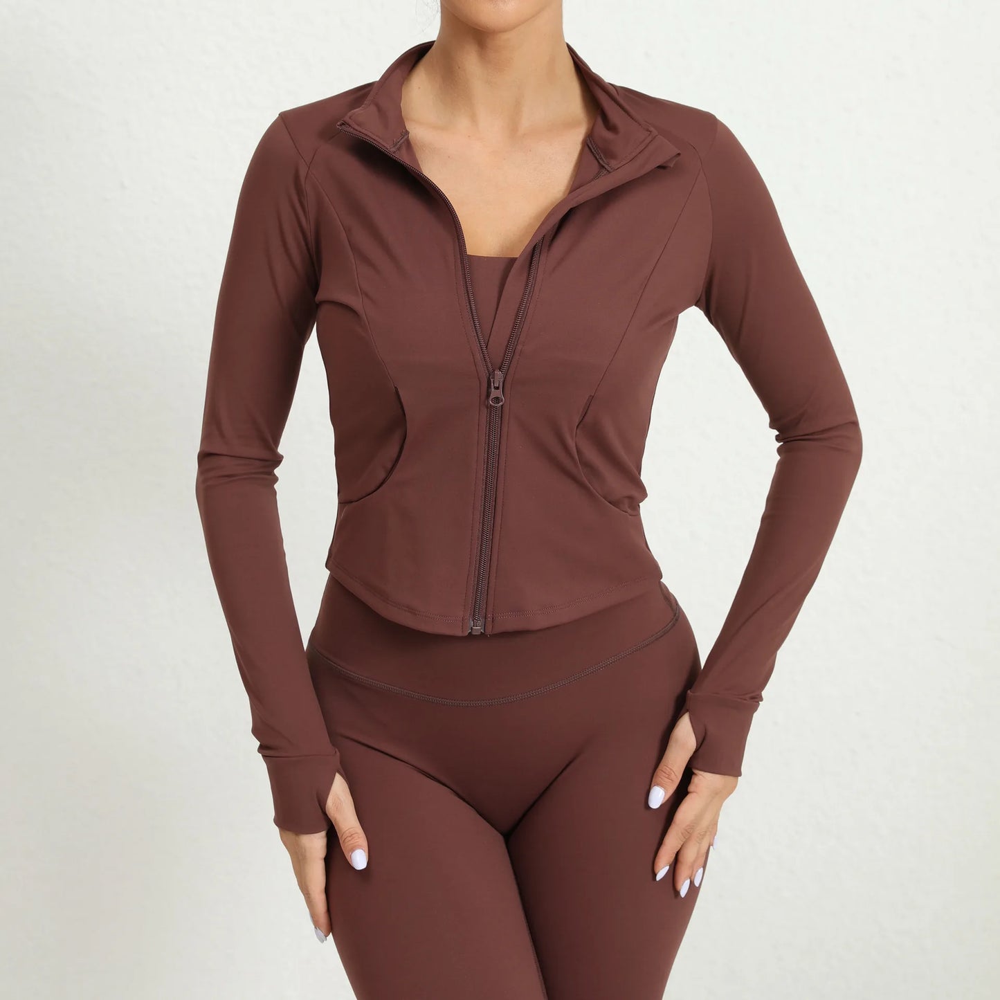 Women's Slim Fit Zipper Jacket – Warm & Sporty