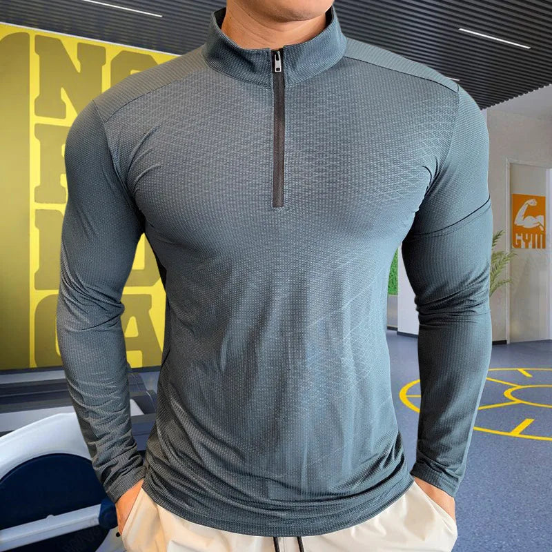 Men's High-Collar Compression Training Top