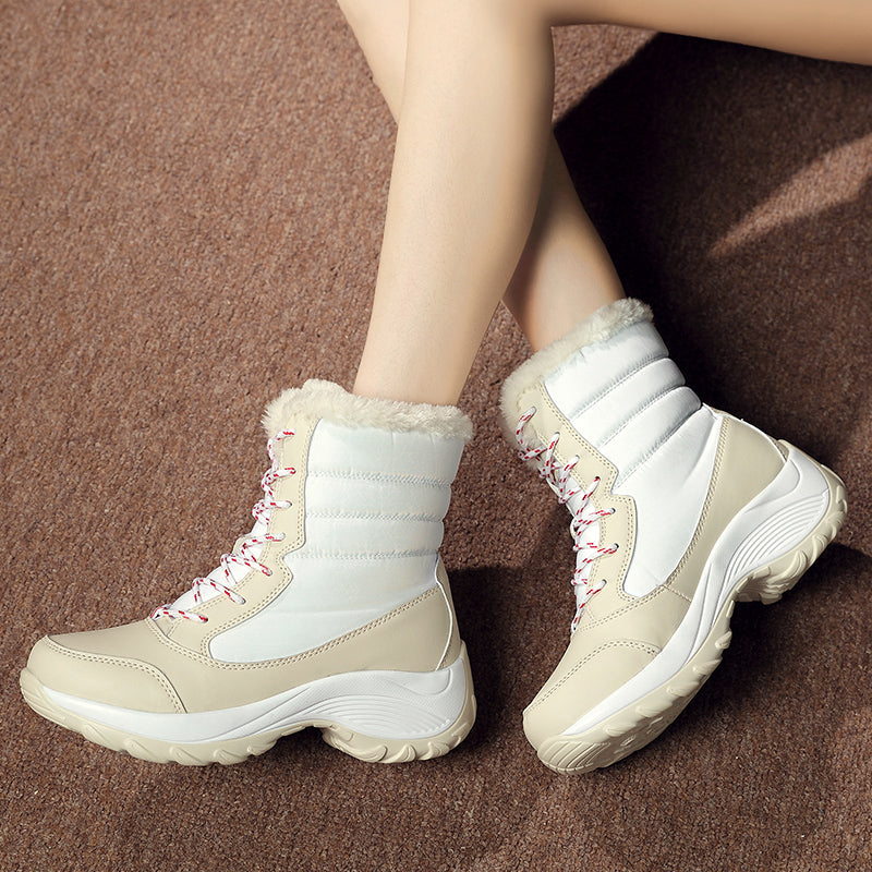 Women’s Platform Snow Boots – Fur-Lined Waterproof Non-Slip Winter Shoes