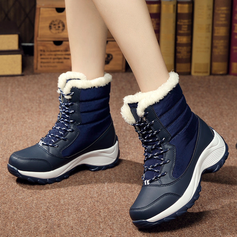 Women’s Platform Snow Boots – Fur-Lined Waterproof Non-Slip Winter Shoes