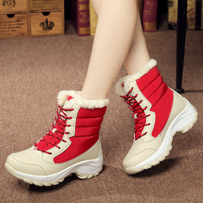 Women’s Platform Snow Boots – Fur-Lined Waterproof Non-Slip Winter Shoes